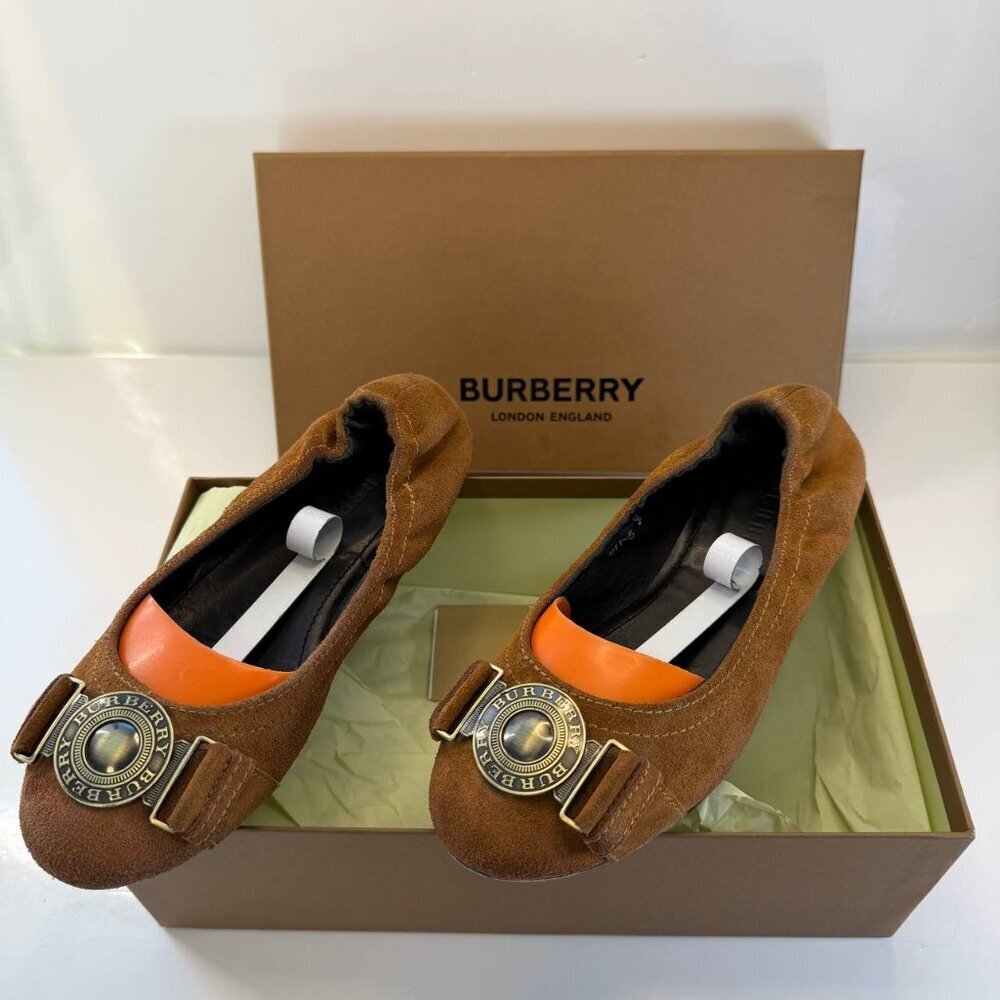 Burberry Suede Ballet Flats – Size EU 37 – Made in Italy